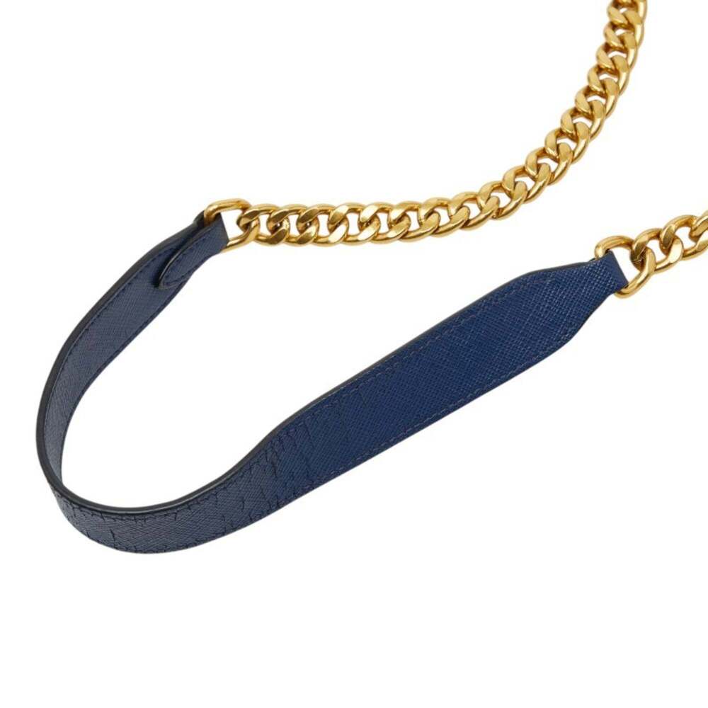 PRADA Blue Leather Saffiano Shoulder Bag - Picture 12 of 16